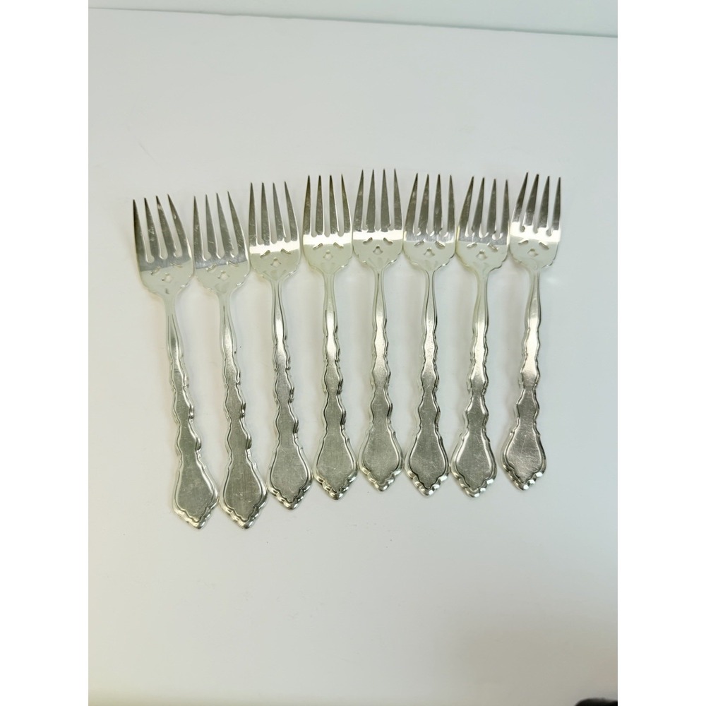 Oneida Community DUET Silverplate Salad Forks 1980 Lot Of 8 #2